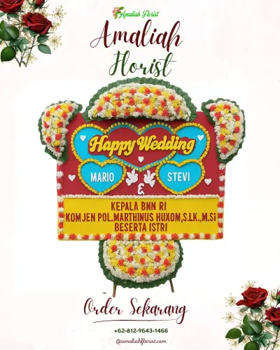 Karangan Papan Bunga Pernikahan di Kalidoni